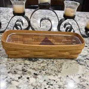 Longaberger Cracker Basket with Clear Insert
